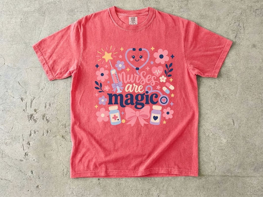 Nurse’s Magic T-Shirt — Cute Floral Nursing Appreciation Tee