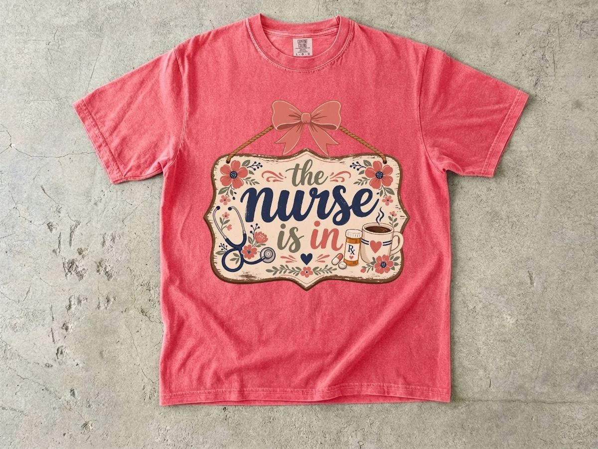 The Nurse Is In Shirt | Cute Floral RN Nurse Tee