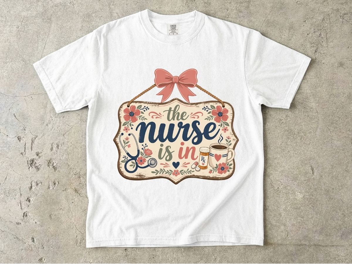 The Nurse Is In Shirt | Cute Floral RN Nurse Tee