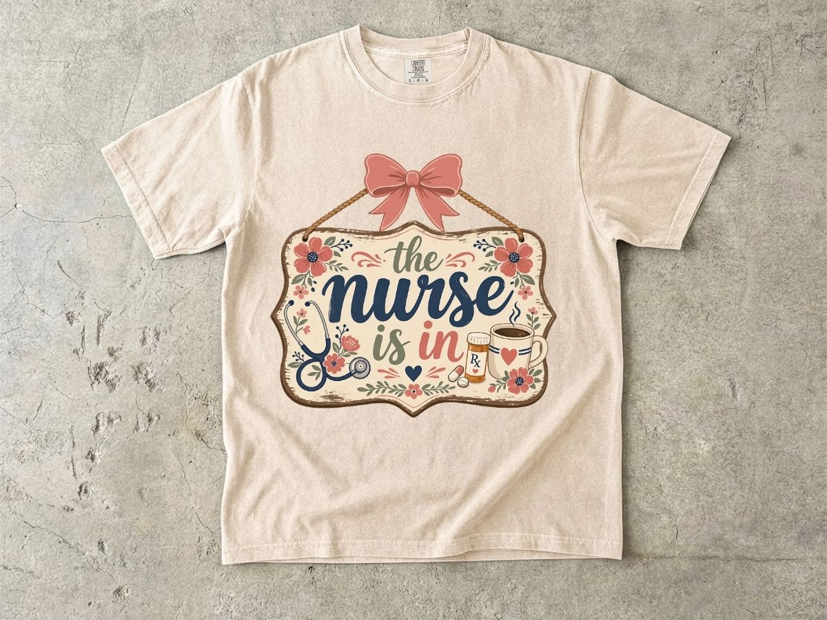 The Nurse Is In Shirt | Cute Floral RN Nurse Tee