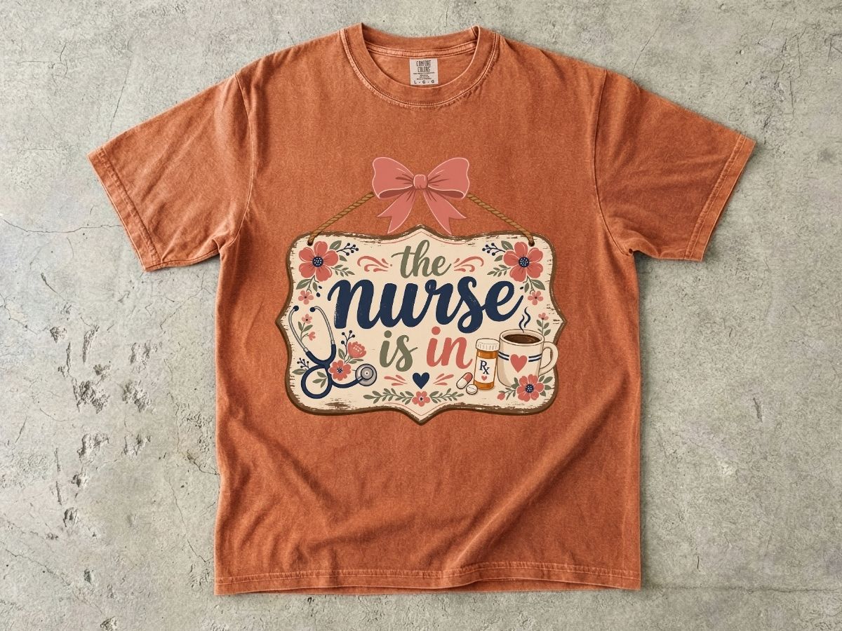 The Nurse Is In Shirt | Cute Floral RN Nurse Tee