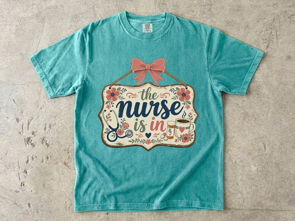 The Nurse Is In Shirt | Cute Floral RN Nurse Tee