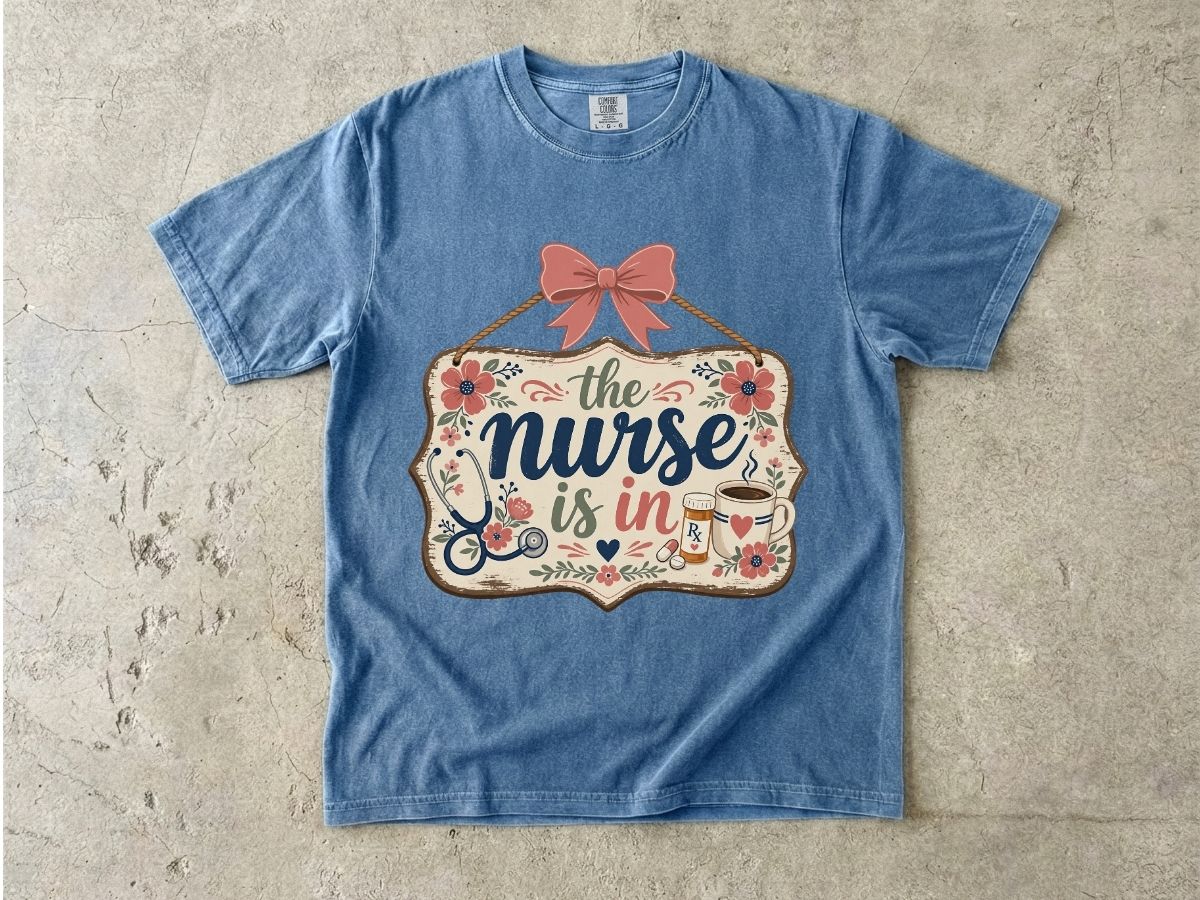The Nurse Is In Shirt | Cute Floral RN Nurse Tee