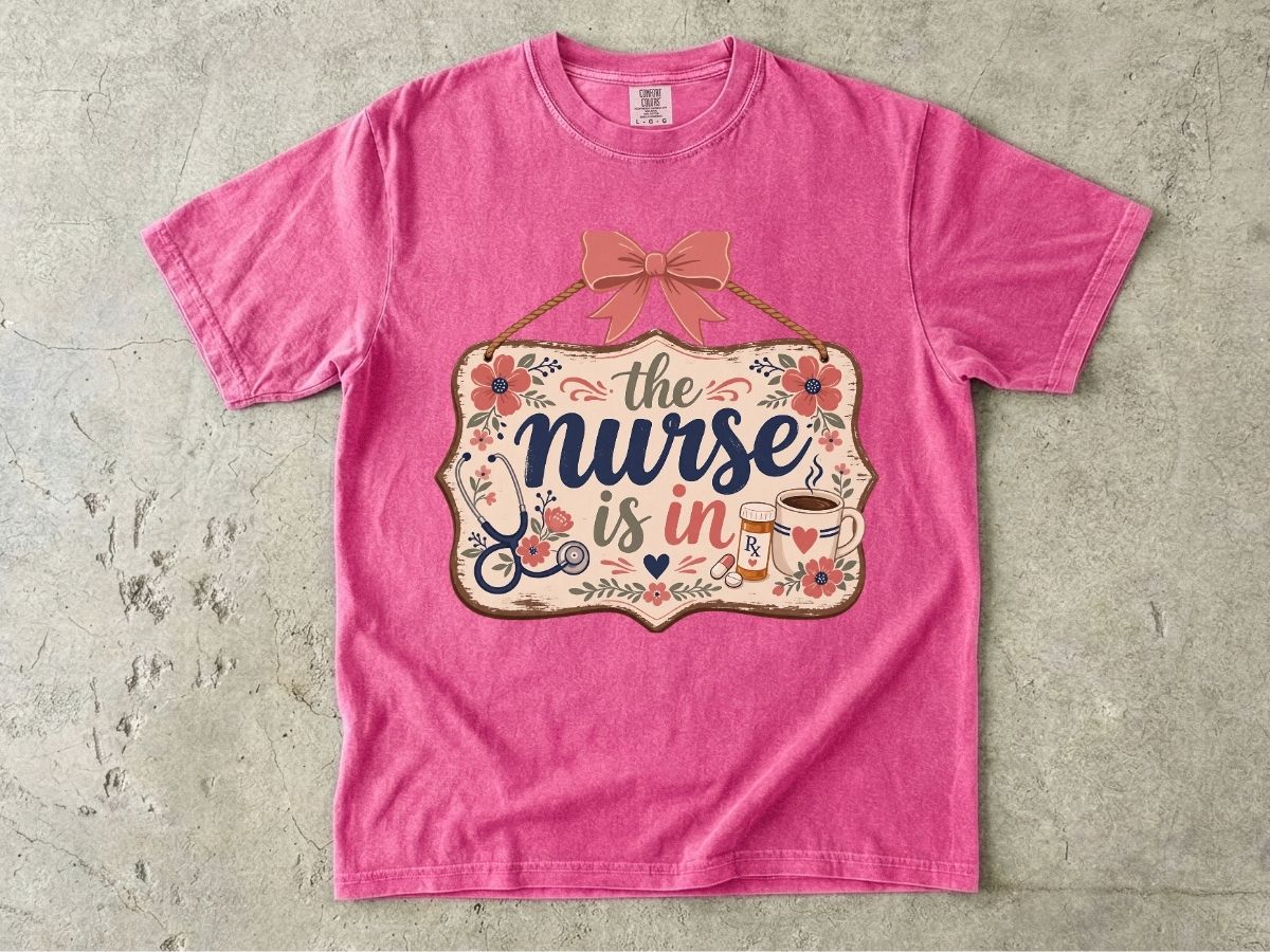 The Nurse Is In Shirt | Cute Floral RN Nurse Tee