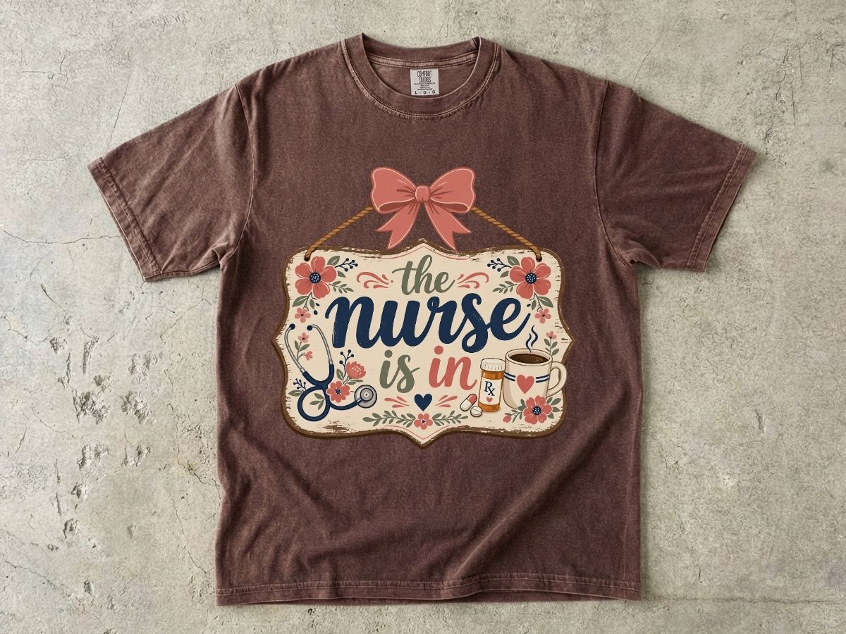 The Nurse Is In Shirt | Cute Floral RN Nurse Tee