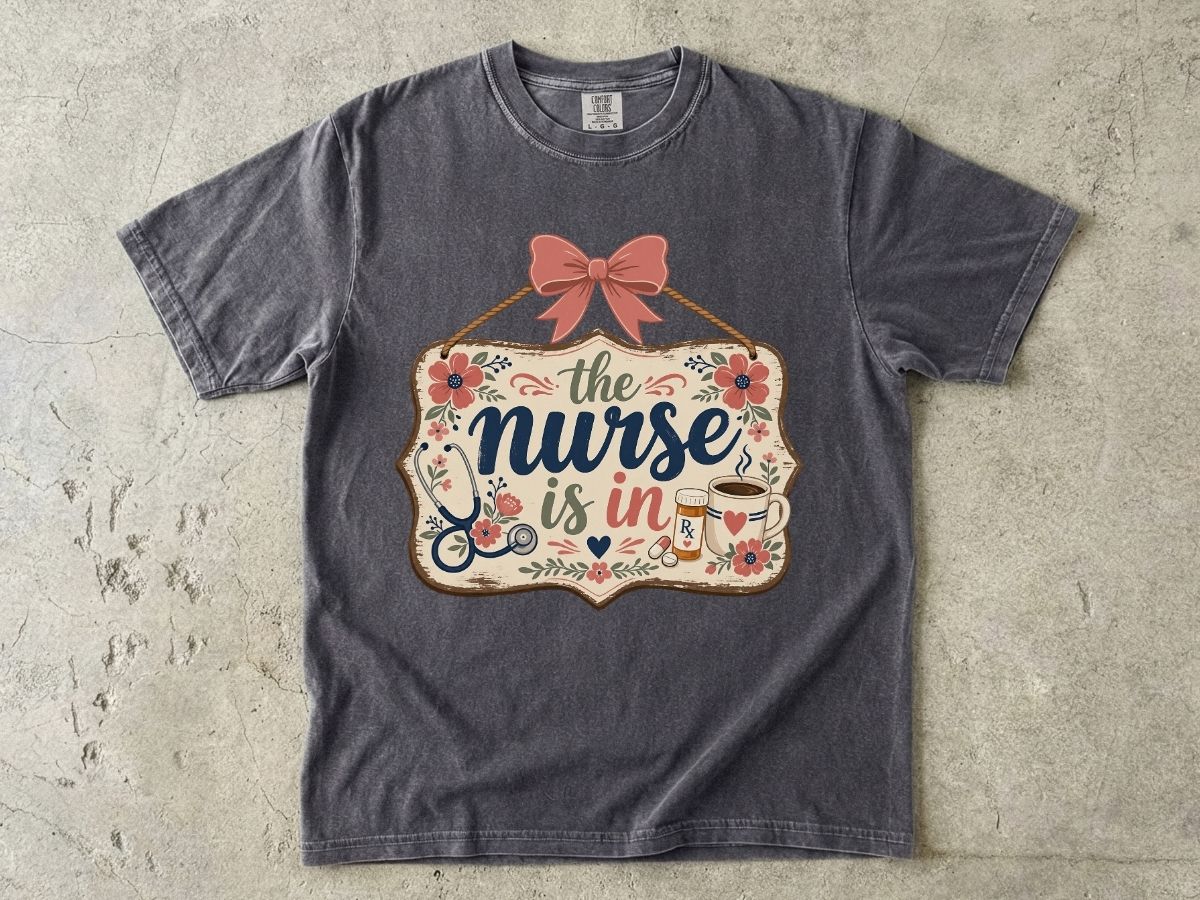The Nurse Is In Shirt | Cute Floral RN Nurse Tee