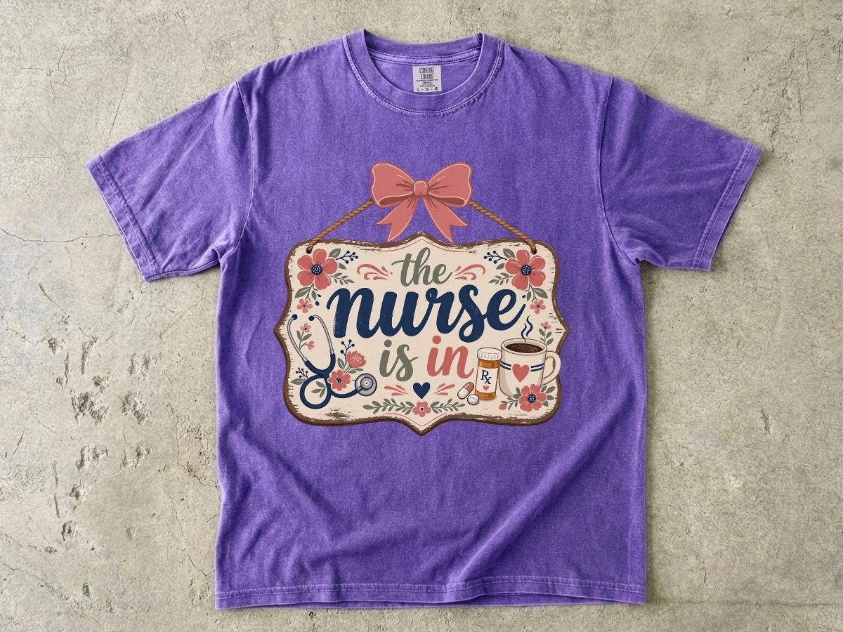 The Nurse Is In Shirt | Cute Floral RN Nurse Tee