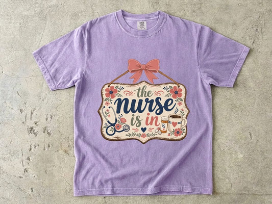 The Nurse Is In Shirt | Cute Floral RN Nurse Tee