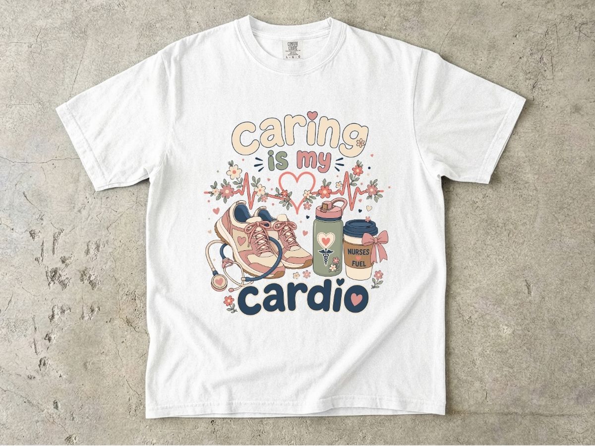 Caring Is My Cardio Nurse Shirt | Cute RN Nurse Tee