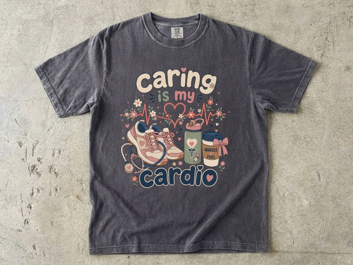 Caring Is My Cardio Nurse Shirt | Cute RN Nurse Tee