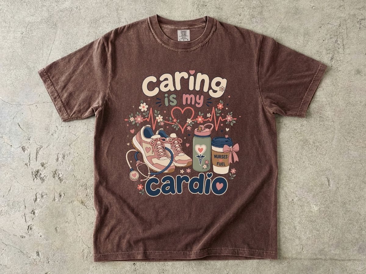 Caring Is My Cardio Nurse Shirt | Cute RN Nurse Tee