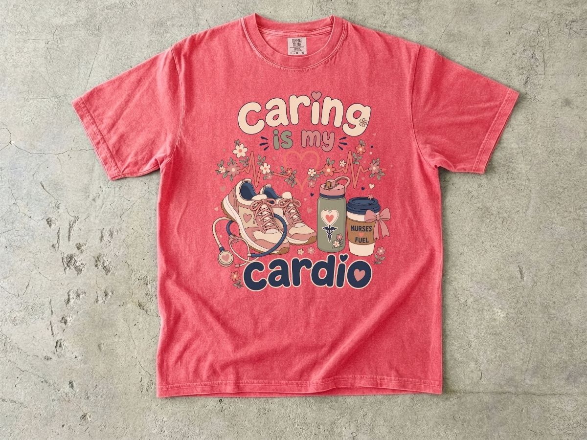 Caring Is My Cardio Nurse Shirt | Cute RN Nurse Tee