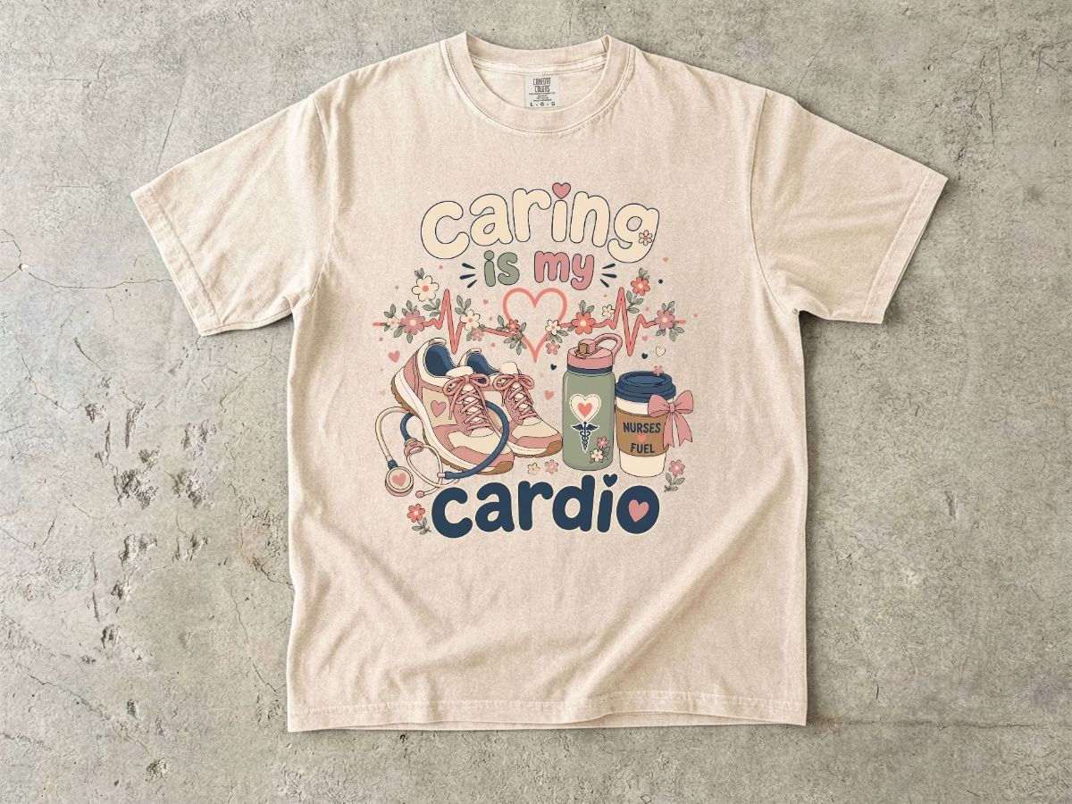Caring Is My Cardio Nurse Shirt | Cute RN Nurse Tee