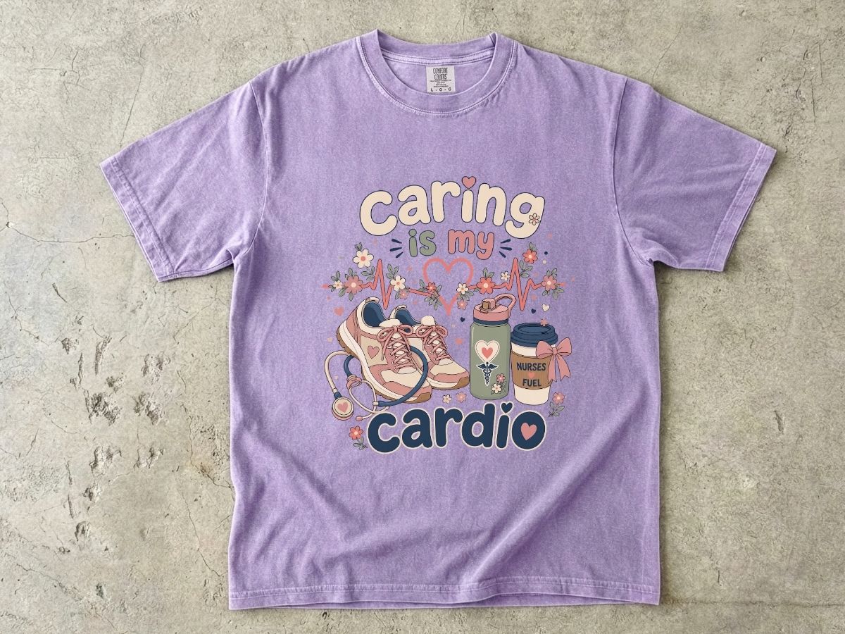 Caring Is My Cardio Nurse Shirt | Cute RN Nurse Tee