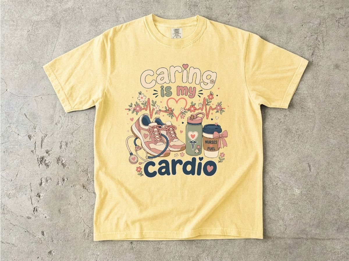 Caring Is My Cardio Nurse Shirt | Cute RN Nurse Tee