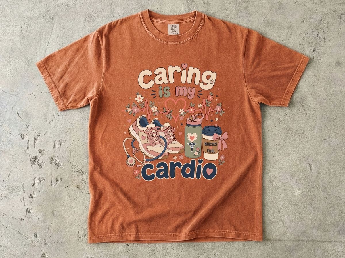 Caring Is My Cardio Nurse Shirt | Cute RN Nurse Tee