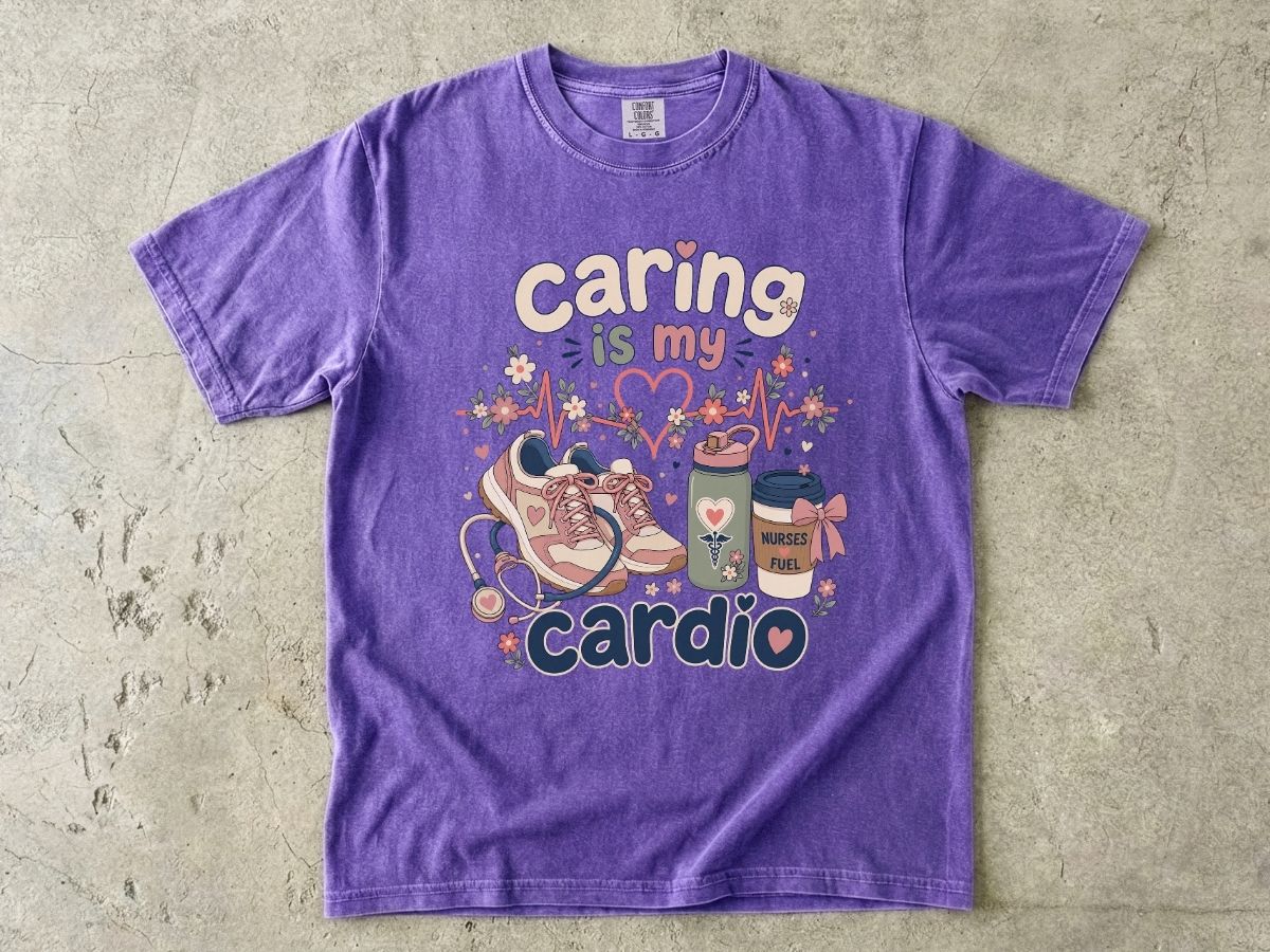 Caring Is My Cardio Nurse Shirt | Cute RN Nurse Tee