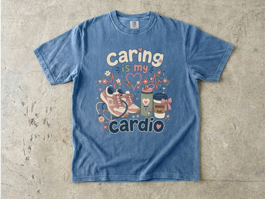 Caring Is My Cardio Nurse Shirt | Cute RN Nurse Tee