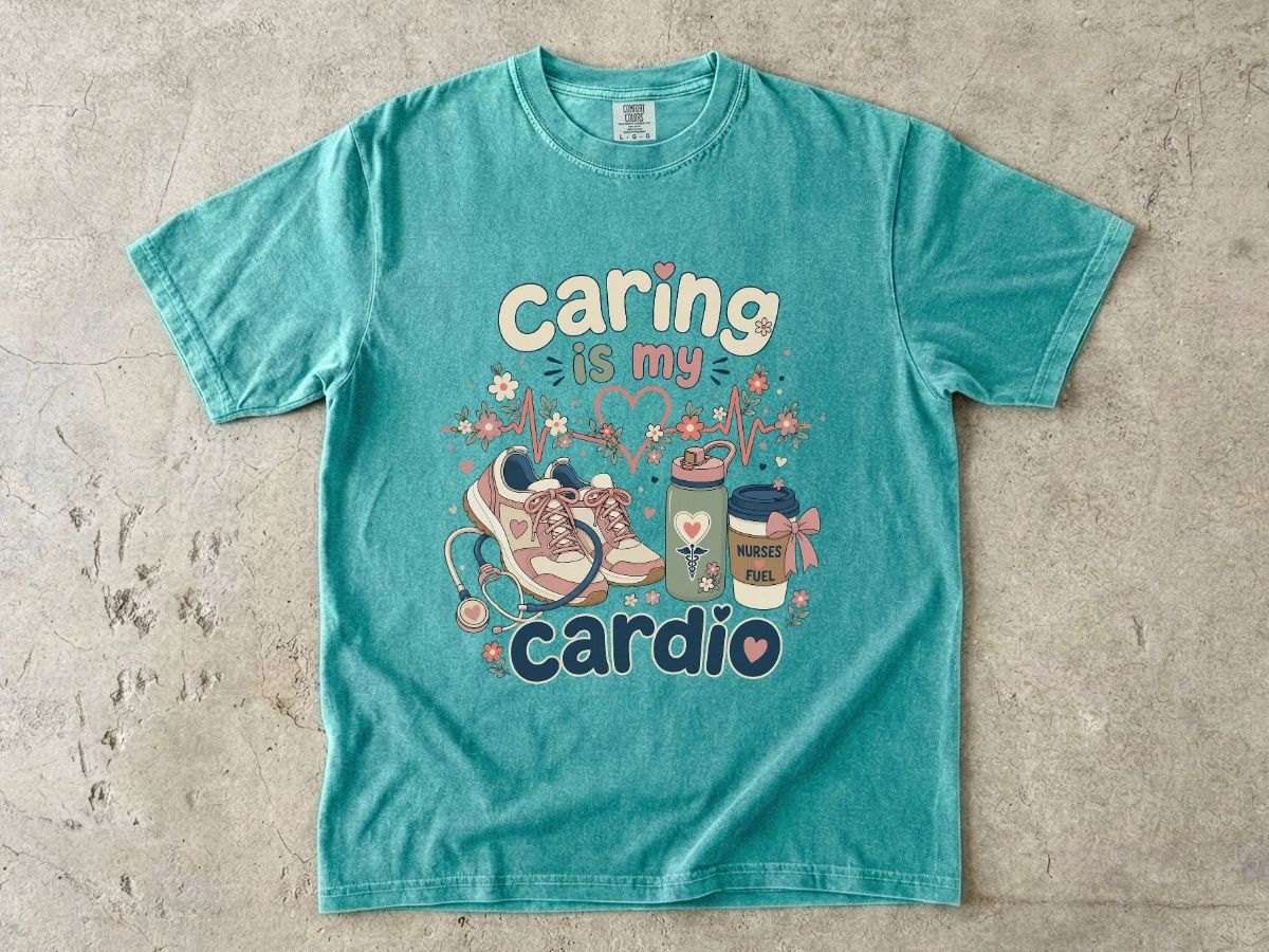 Caring Is My Cardio Nurse Shirt | Cute RN Nurse Tee