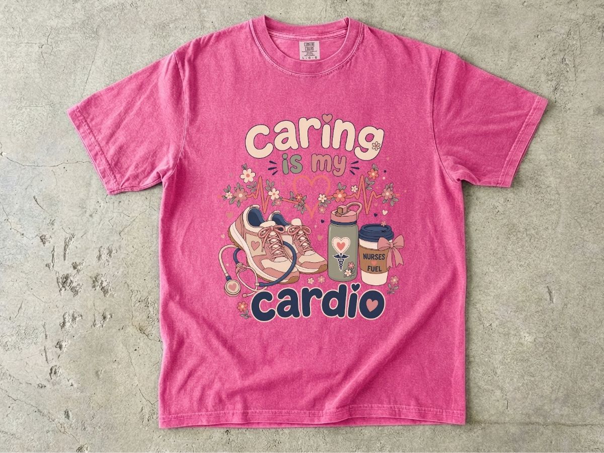 Caring Is My Cardio Nurse Shirt | Cute RN Nurse Tee