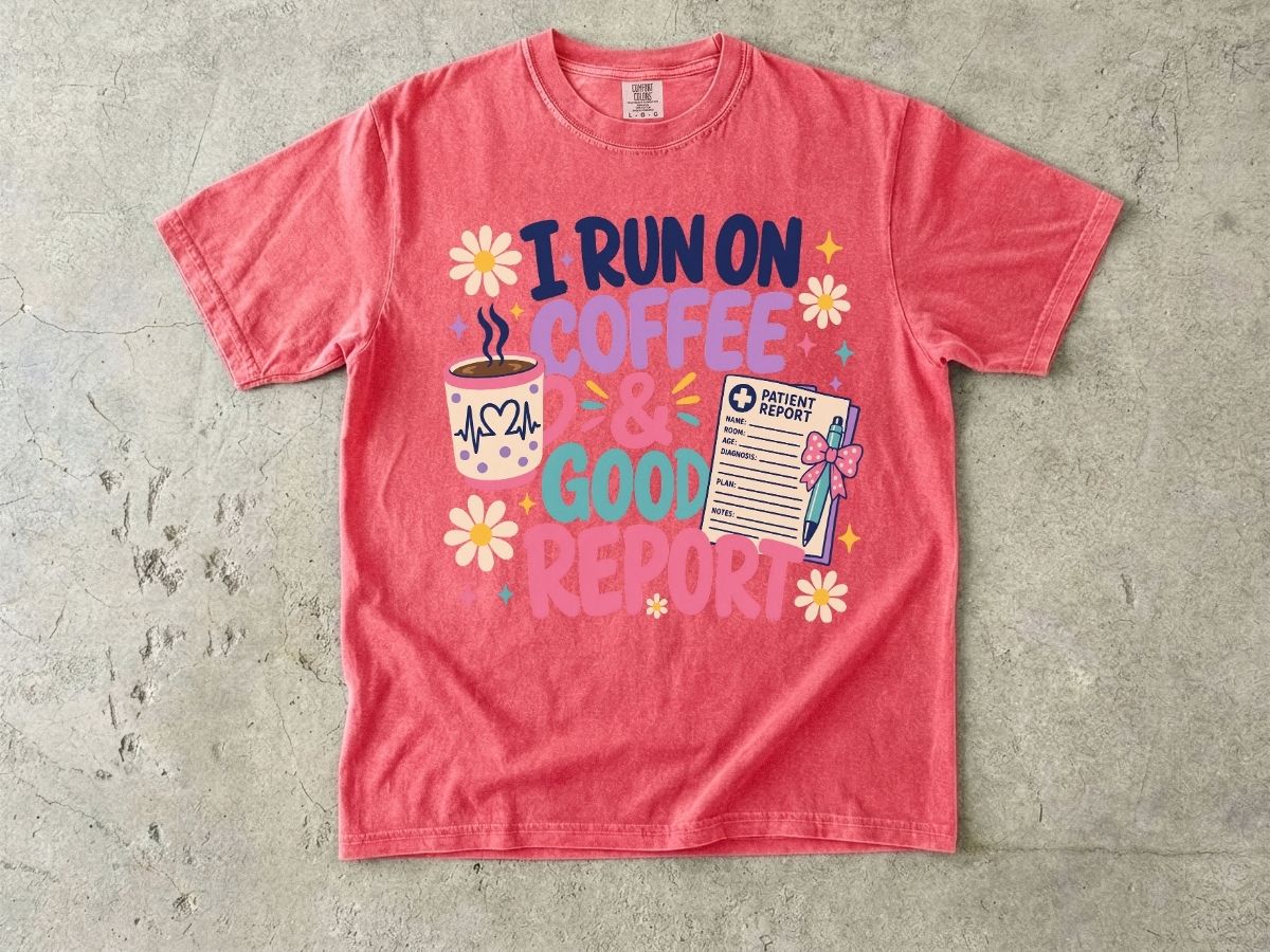 I Run on Coffee & Good Report T-Shirt