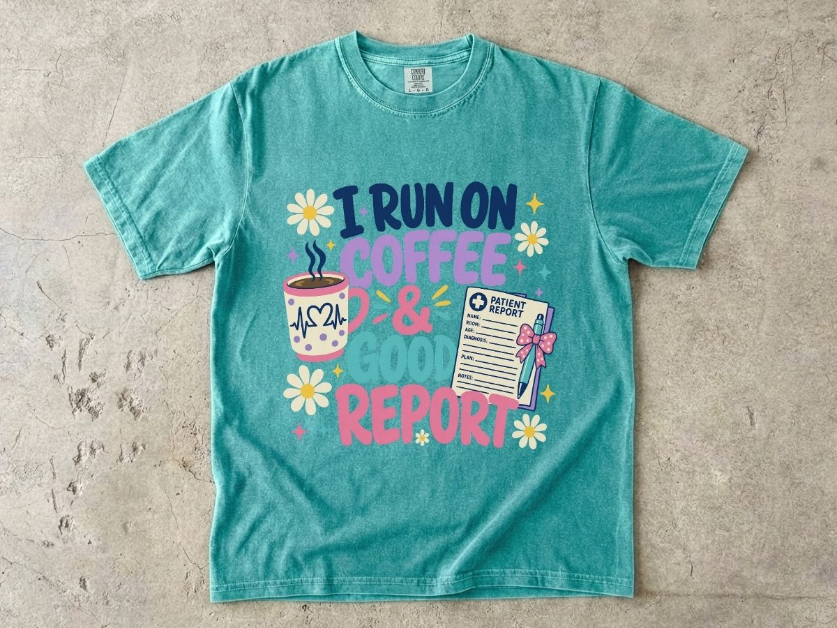 I Run on Coffee & Good Report T-Shirt