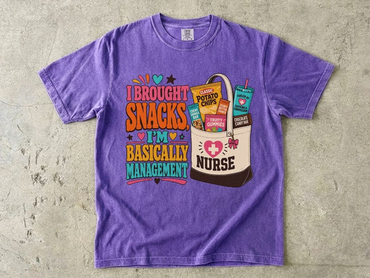 I Brought Snacks Nurse Shirt | Funny RN & Nurse Humor Tee