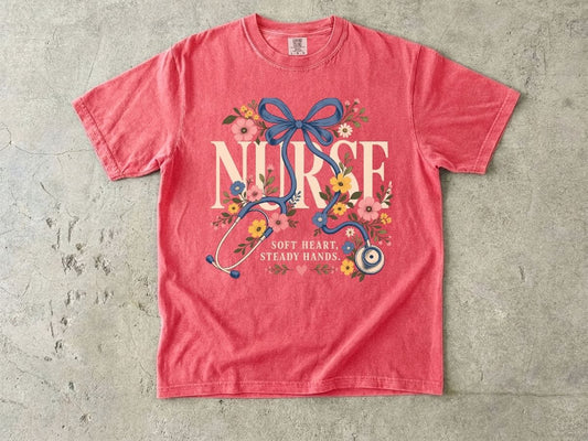 Soft Heart Steady Hands Nurse Shirt | Floral Nurse Gift