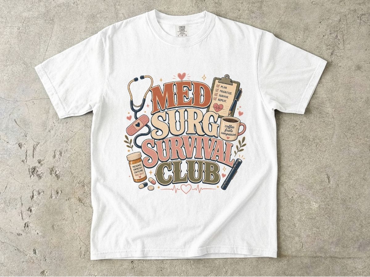 Med Surg Survival Club T-Shirt — Funny Medical Nurse & EMT Gift