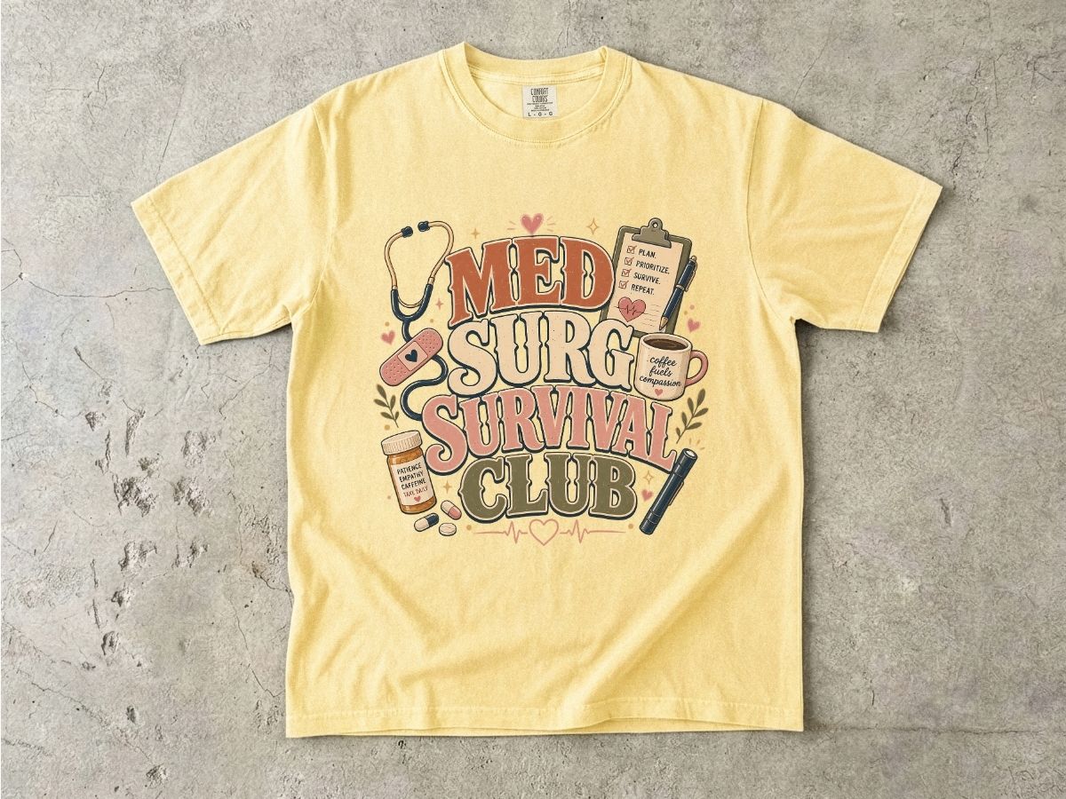 Med Surg Survival Club T-Shirt — Funny Medical Nurse & EMT Gift