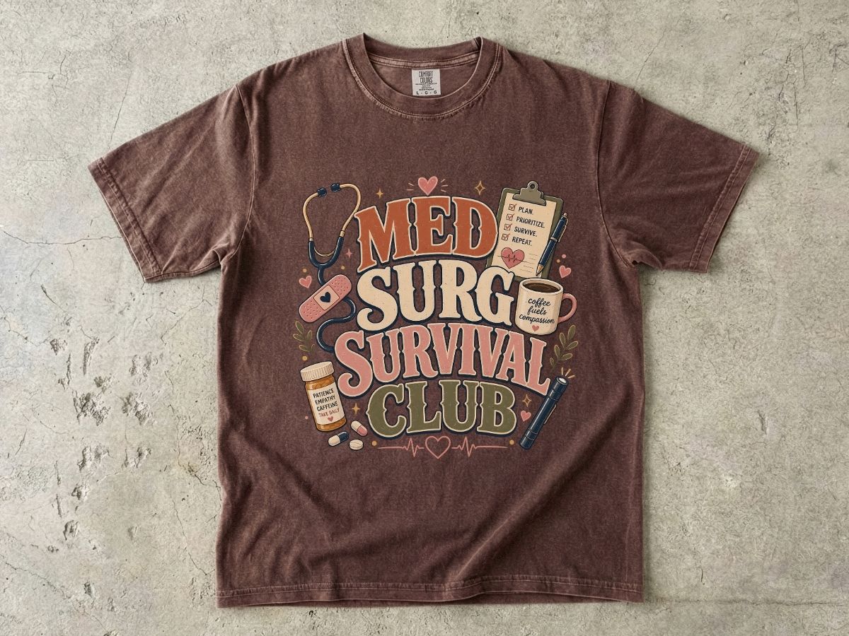 Med Surg Survival Club T-Shirt — Funny Medical Nurse & EMT Gift