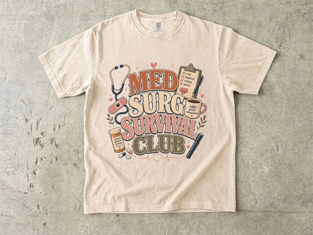 Med Surg Survival Club T-Shirt — Funny Medical Nurse & EMT Gift