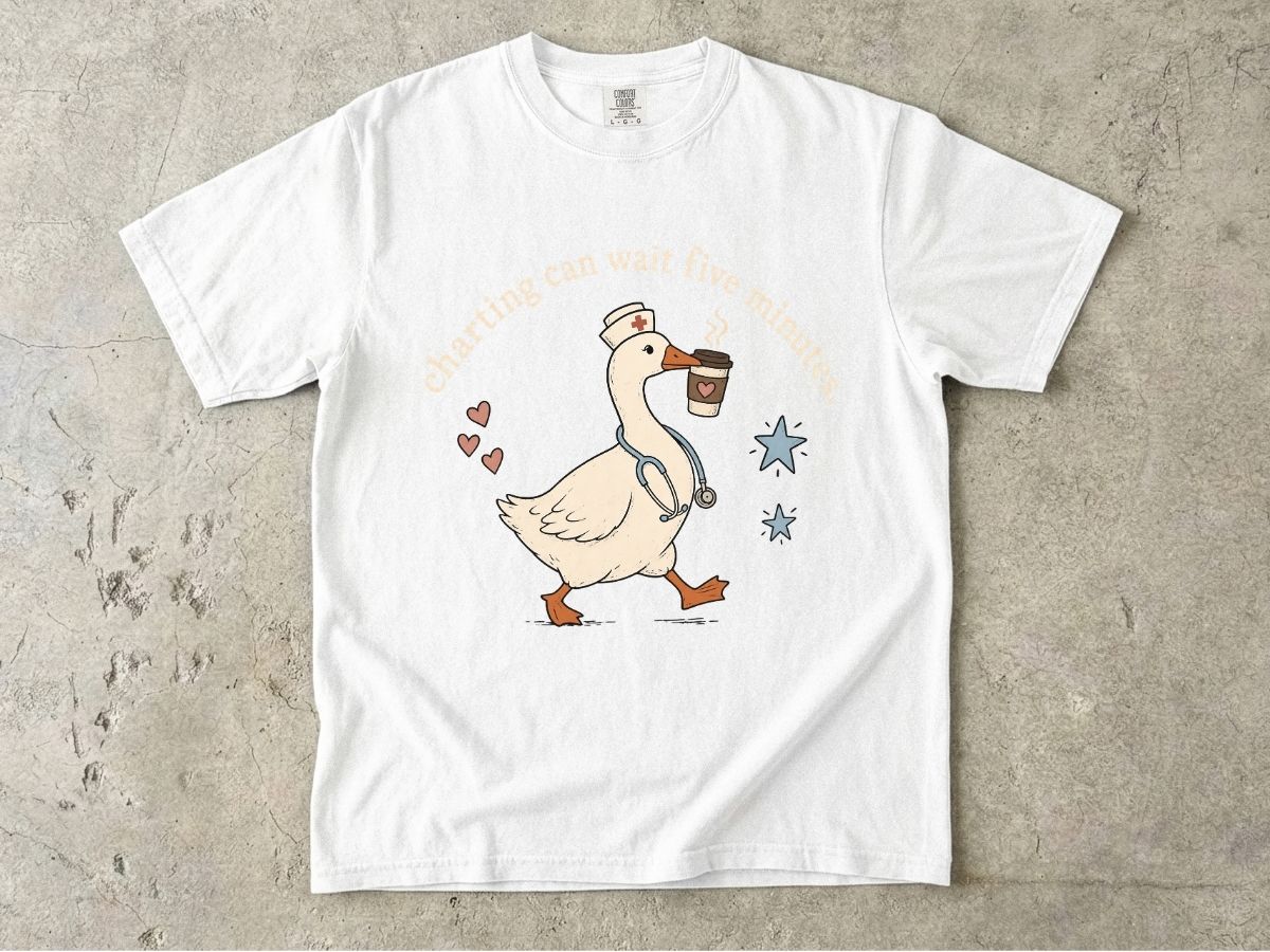 Duck Coffee Tee — Cute Duck Carrying Coffee Graphic T-Shirt