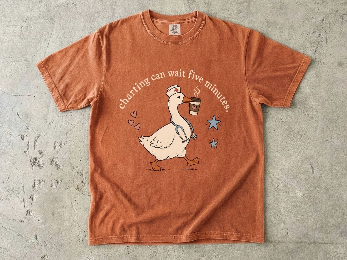 Duck Coffee Tee — Cute Duck Carrying Coffee Graphic T-Shirt