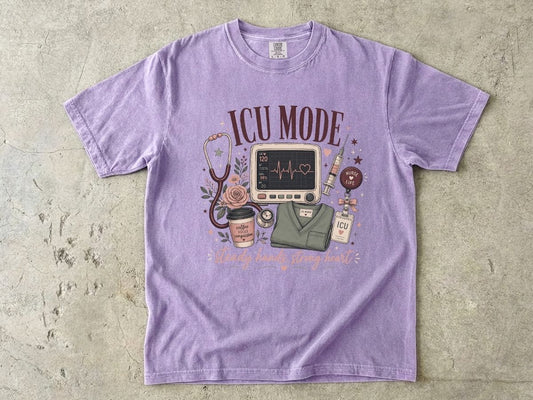 ICU Mode T-Shirt — Steady Hands, Strong Heart Nursing Tee