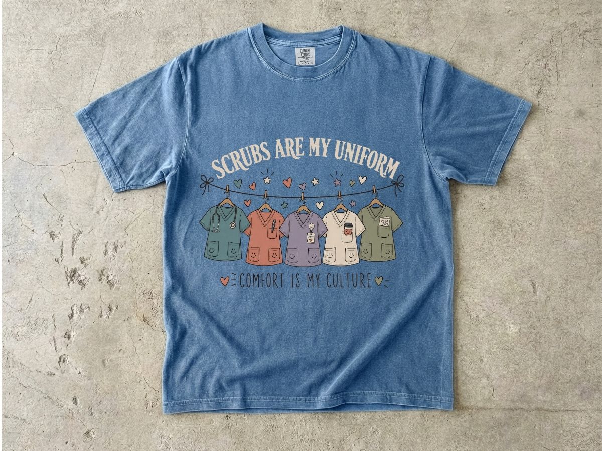 Scrubs Are My Uniform Nurse Shirt | Cute RN Scrub Life Tee
