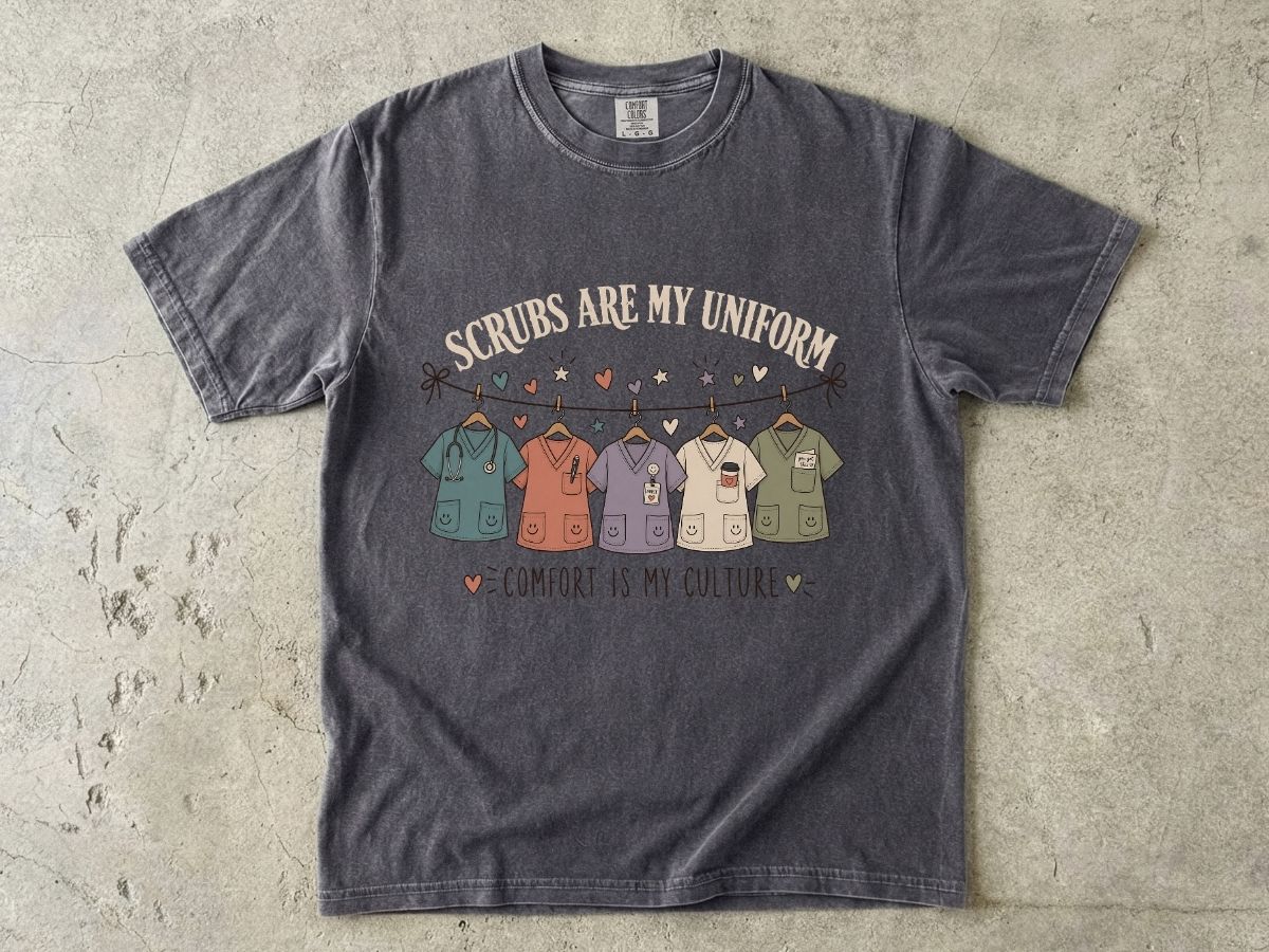 Scrubs Are My Uniform Nurse Shirt | Cute RN Scrub Life Tee