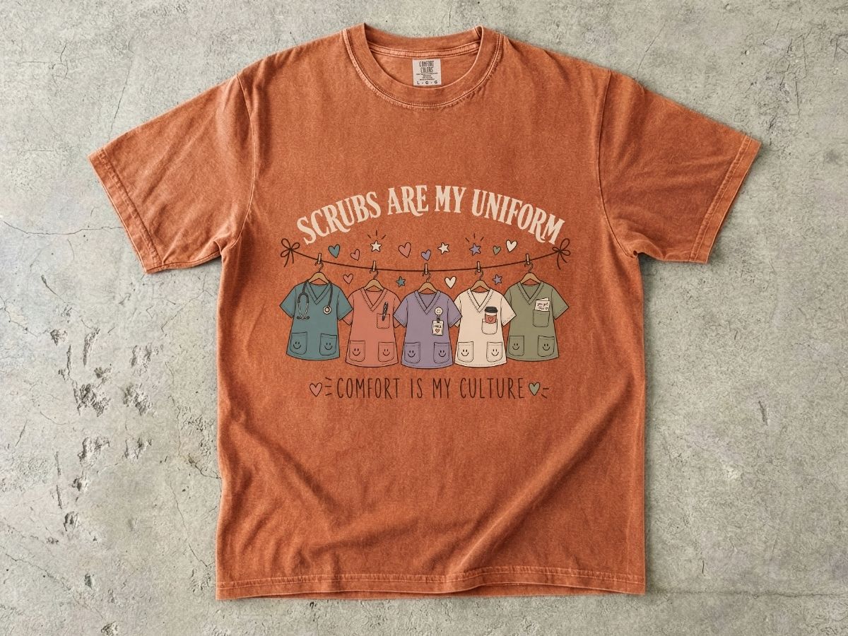 Scrubs Are My Uniform Nurse Shirt | Cute RN Scrub Life Tee