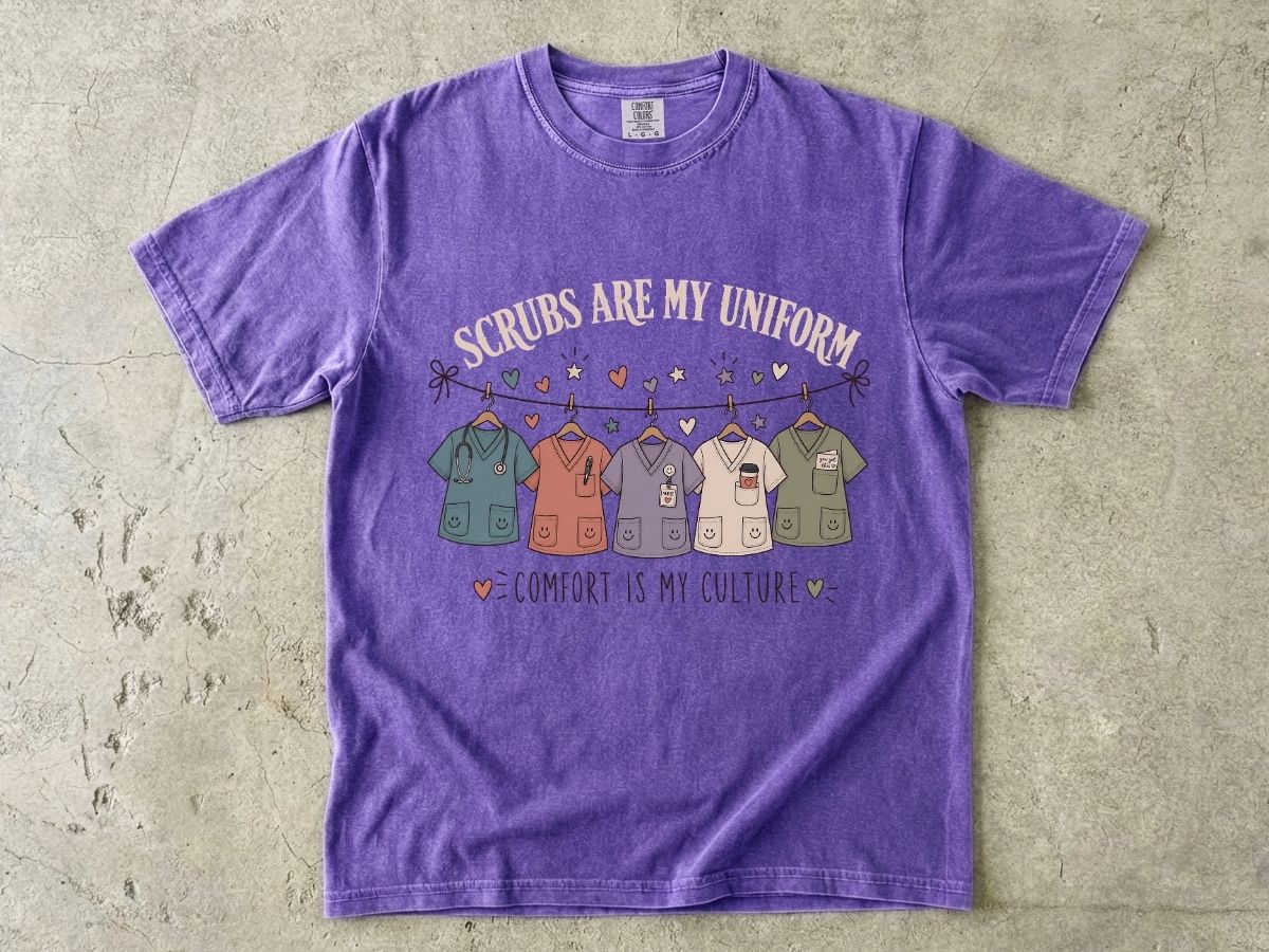 Scrubs Are My Uniform Nurse Shirt | Cute RN Scrub Life Tee