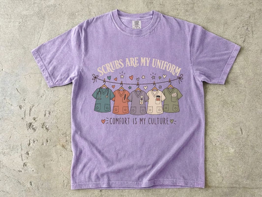 Scrubs Are My Uniform Nurse Shirt | Cute RN Scrub Life Tee