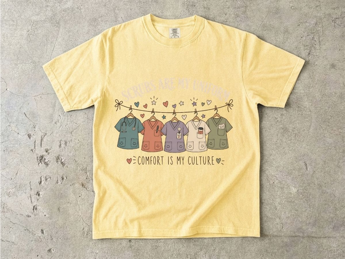 Scrubs Are My Uniform Nurse Shirt | Cute RN Scrub Life Tee