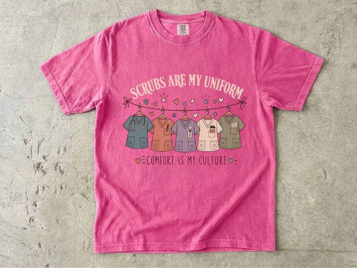 Scrubs Are My Uniform Nurse Shirt | Cute RN Scrub Life Tee