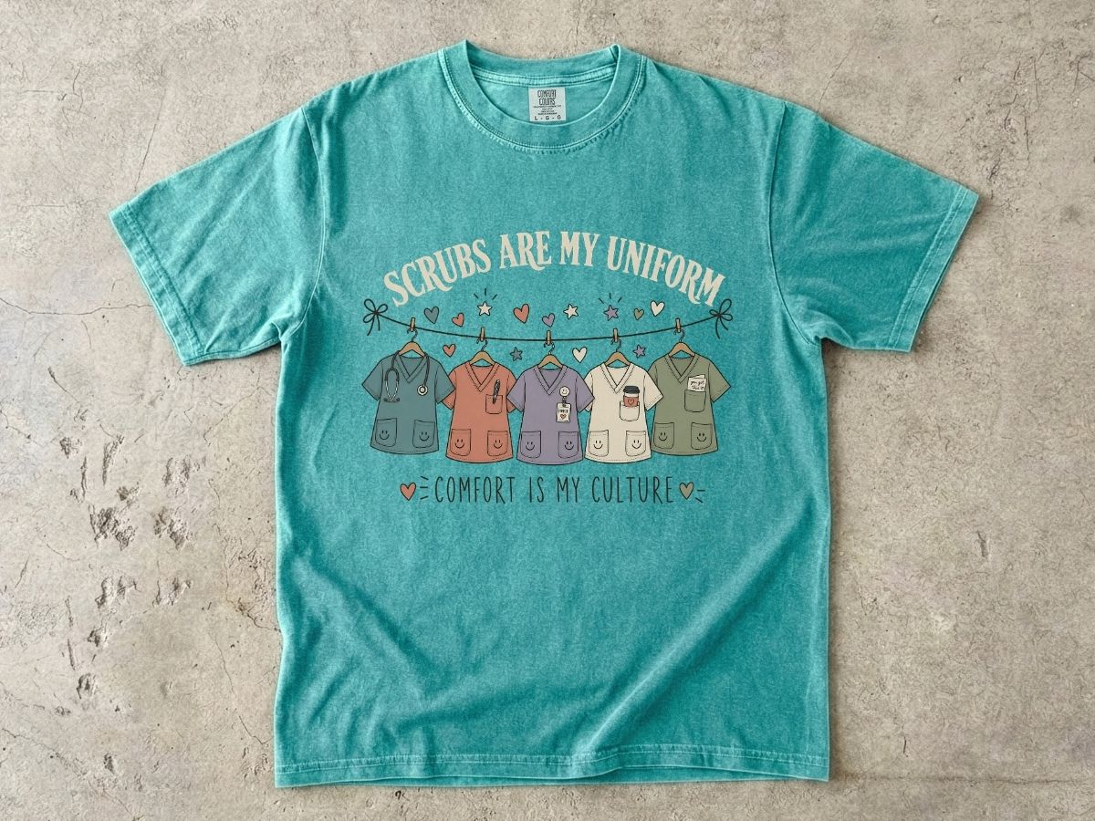 Scrubs Are My Uniform Nurse Shirt | Cute RN Scrub Life Tee