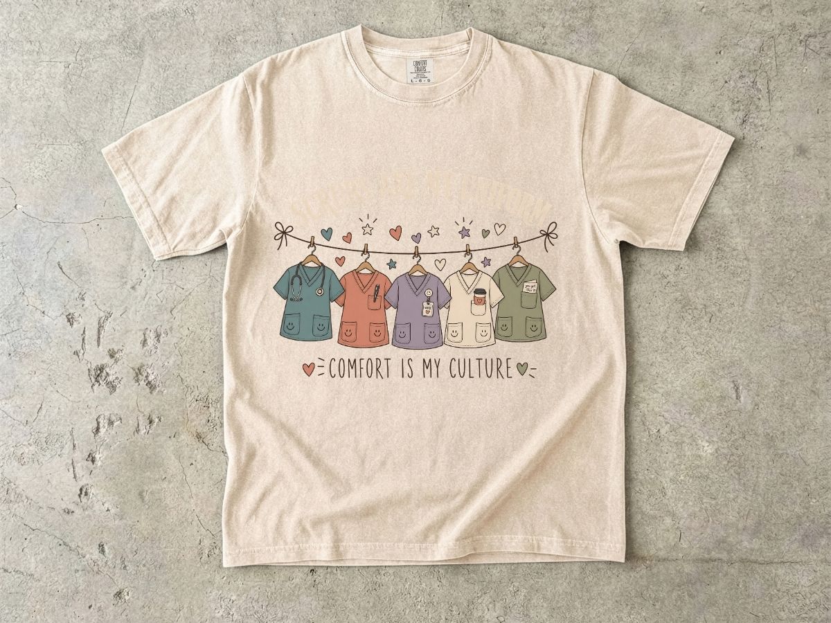 Scrubs Are My Uniform Nurse Shirt | Cute RN Scrub Life Tee