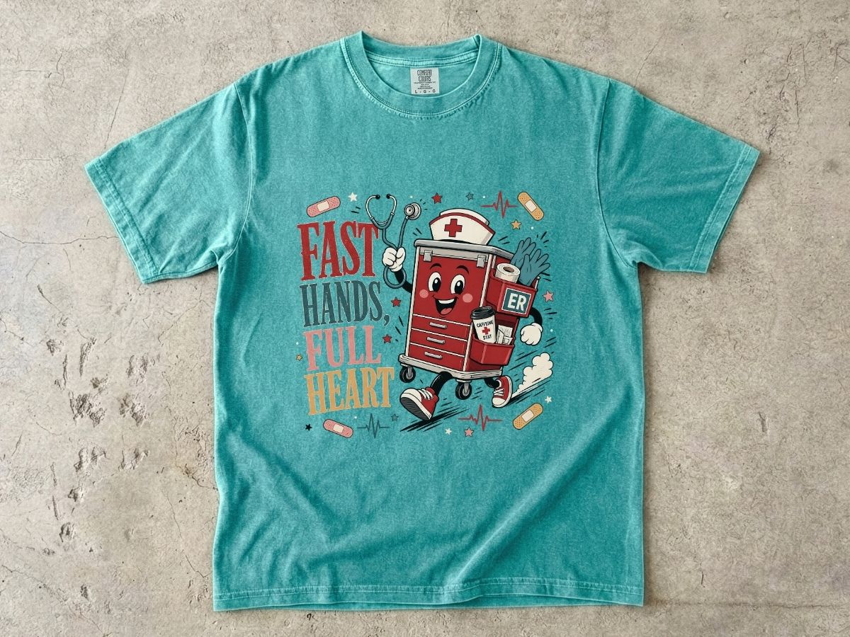 Fast Hands Full Heart ER Nurse Shirt | Emergency RN Tee