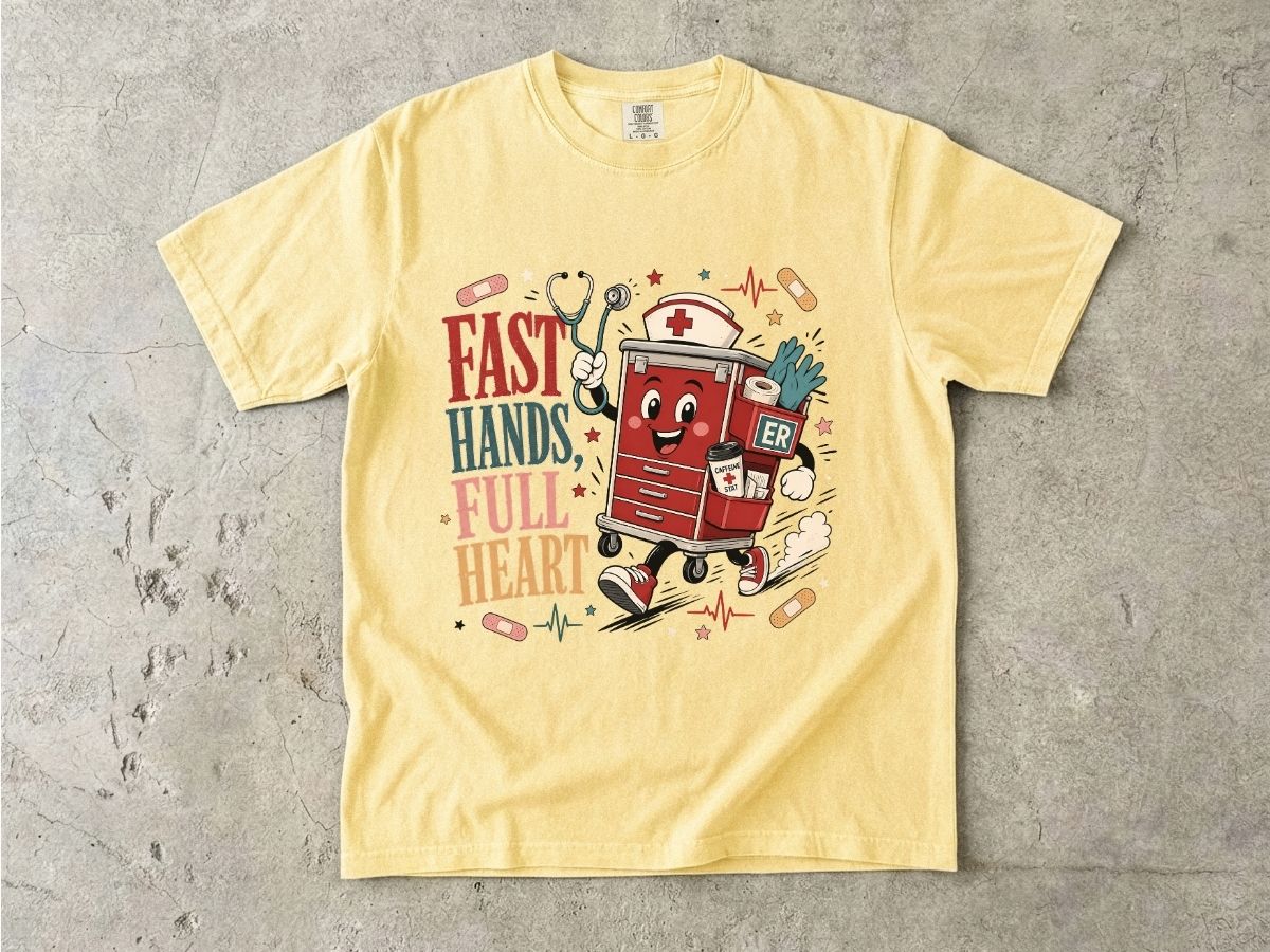 Fast Hands Full Heart ER Nurse Shirt | Emergency RN Tee