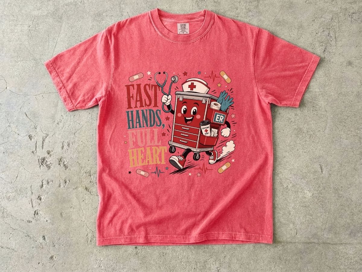 Fast Hands Full Heart ER Nurse Shirt | Emergency RN Tee