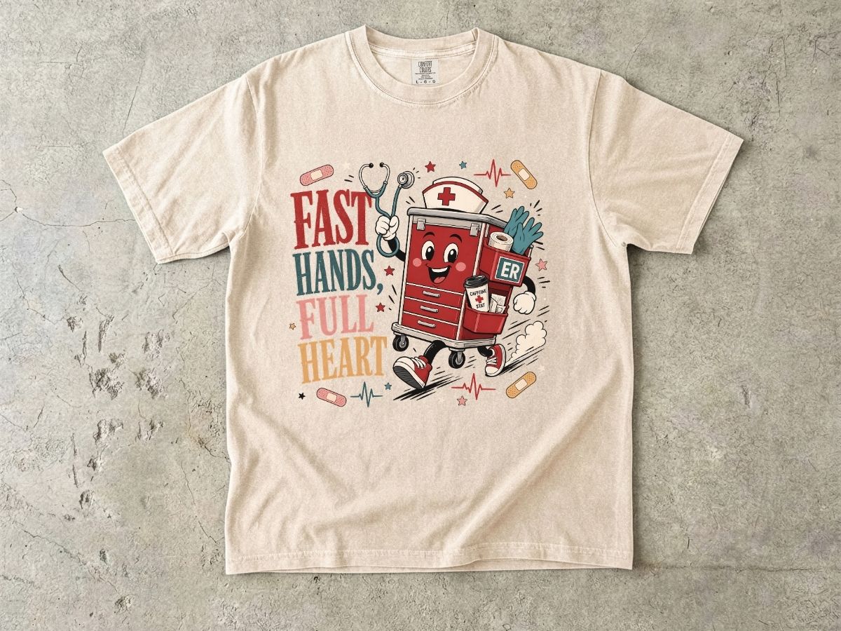 Fast Hands Full Heart ER Nurse Shirt | Emergency RN Tee
