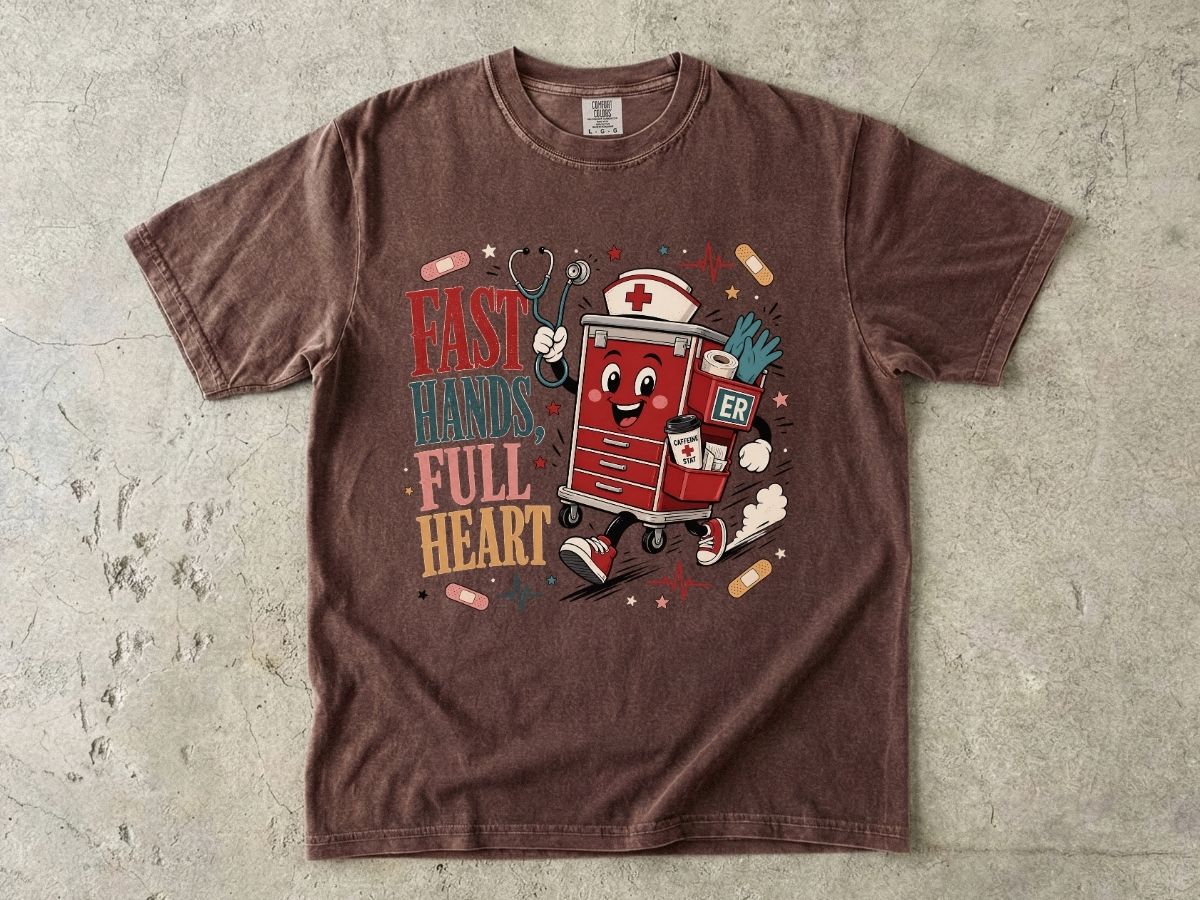 Fast Hands Full Heart ER Nurse Shirt | Emergency RN Tee