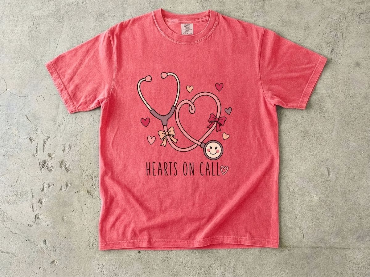 Hearts on Call Nurse Shirt | Cute Stethoscope RN Tee